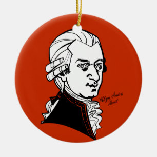 Wolfgang Amadeus Mozart Julgransprydnad Keramik