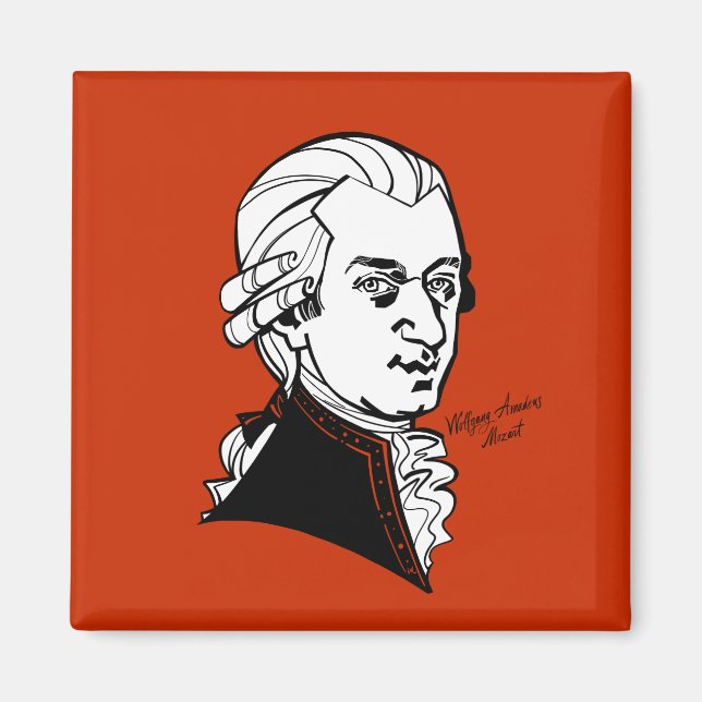 Wolfgang Amadeus Mozart Magnet (Framsidan)