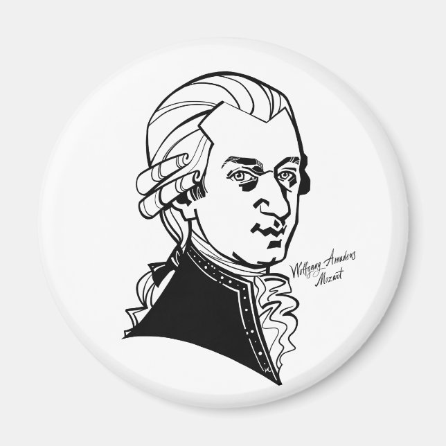 Wolfgang Amadeus Mozart Magnet (Framsidan)