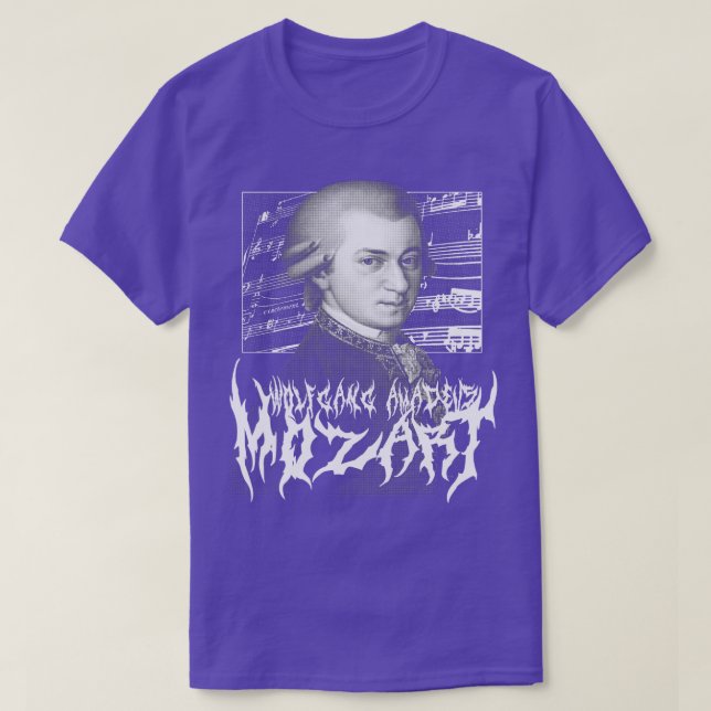 Wolfgang Amadeus Mozart Metall T Shirt (Design framsida)