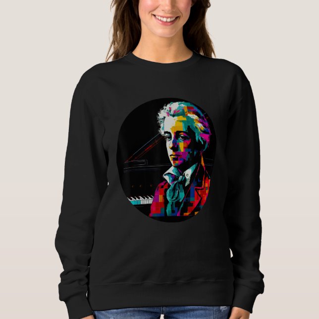 Wolfgang Amadeus Mozart Music Composer Piano T Shirt (Framsida)