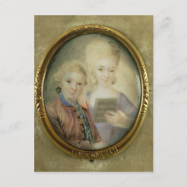 Wolfgang Amadeus Mozart och hans syster Vykort (Framsida)