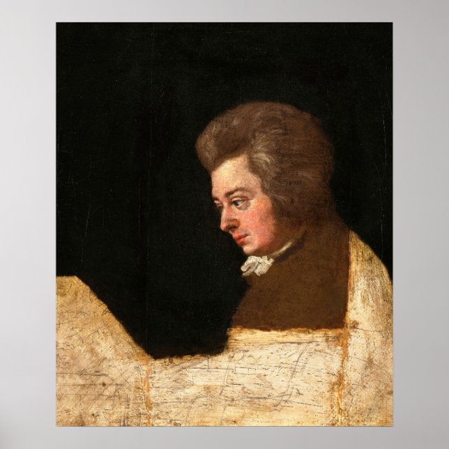 Wolfgang Amadeus Mozart, Ofärdig Porträtt, 1789 Poster (Framsidan)