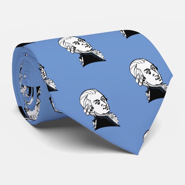 Wolfgang Amadeus Mozart på den blå Neck Tie Slips (Rullad)