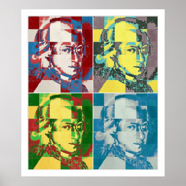 Wolfgang Amadeus Mozart popkonsmålning Poster (Framsidan)