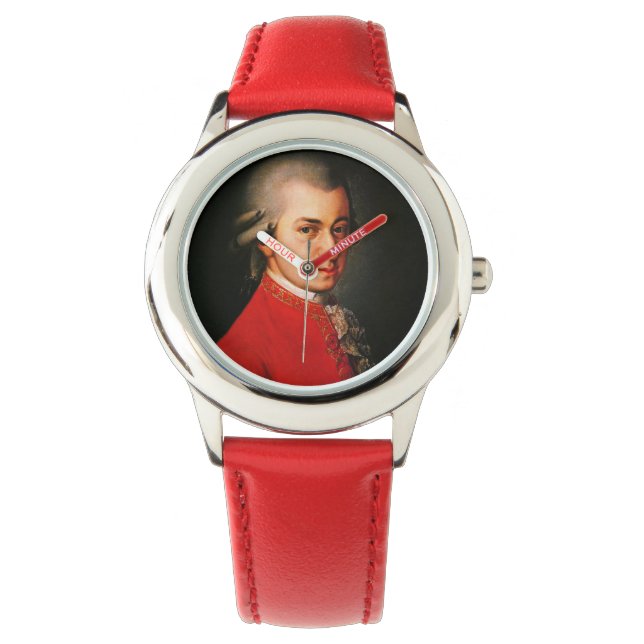 Wolfgang Amadeus Mozart porträtt Armbandsur (Framsida)