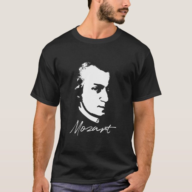 Wolfgang Amadeus Mozart Porträtt Classic Compose T Shirt (Framsida)