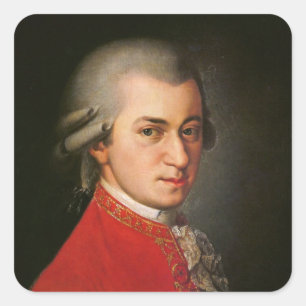 Wolfgang Amadeus Mozart Porträtt Fyrkantigt Klistermärke