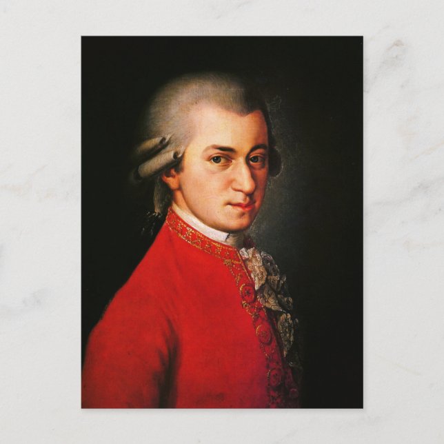 Wolfgang Amadeus Mozart porträtt Vykort (Framsida)