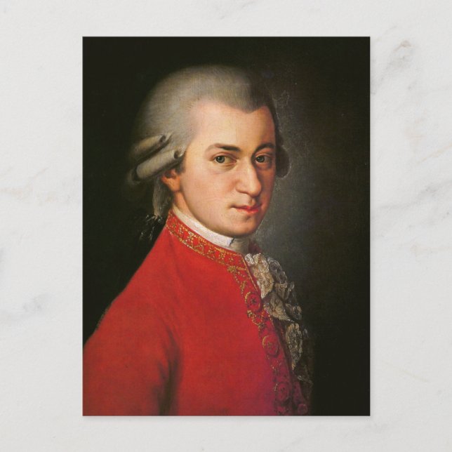 Wolfgang Amadeus Mozart porträtt Vykort (Framsida)