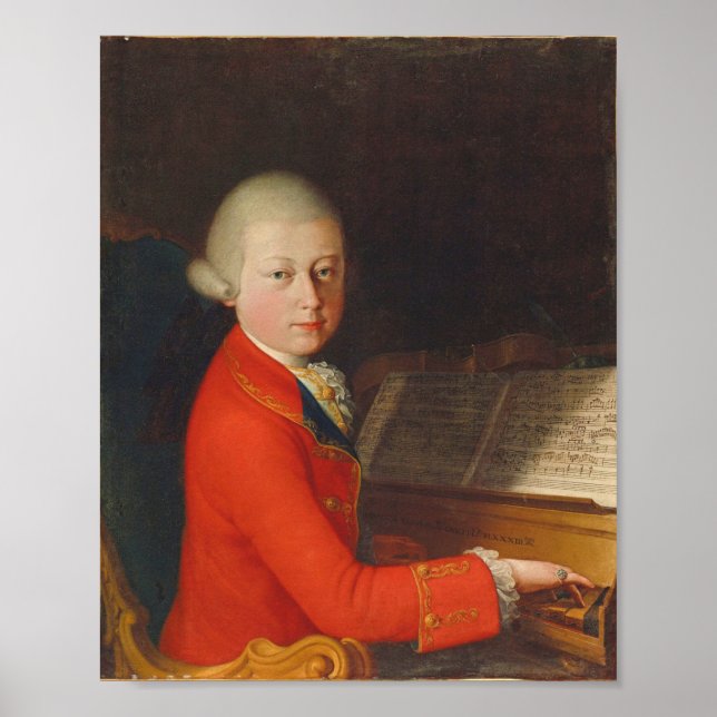Wolfgang Amadeus Mozart Porträtt Young Poster (Framsidan)