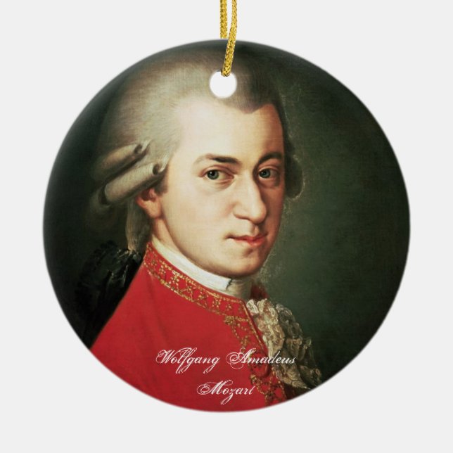 Wolfgang Amadeus Mozart prydnad Julgransprydnad Keramik (Framsidan)