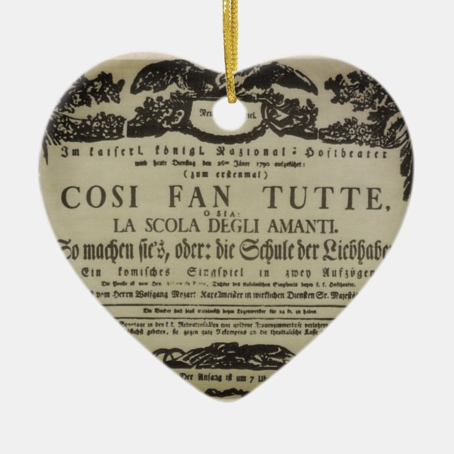 ♥ Wolfgang Amadeus Mozart shabby – Cosi fan tutte Julgransprydnad Keramik (Framsidan)