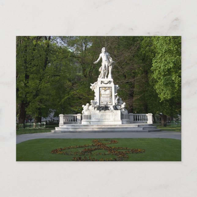 Wolfgang Amadeus Mozart Statue Vykort (Framsida)