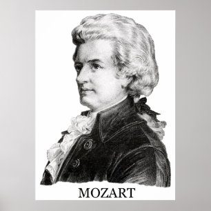 Wolfgang Amadeus Mozart svart Poster