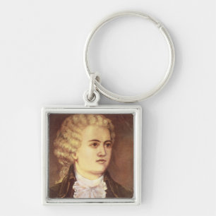 Wolfgang Amadeus Mozart under hans stag Fyrkantig Silverfärgad Nyckelring