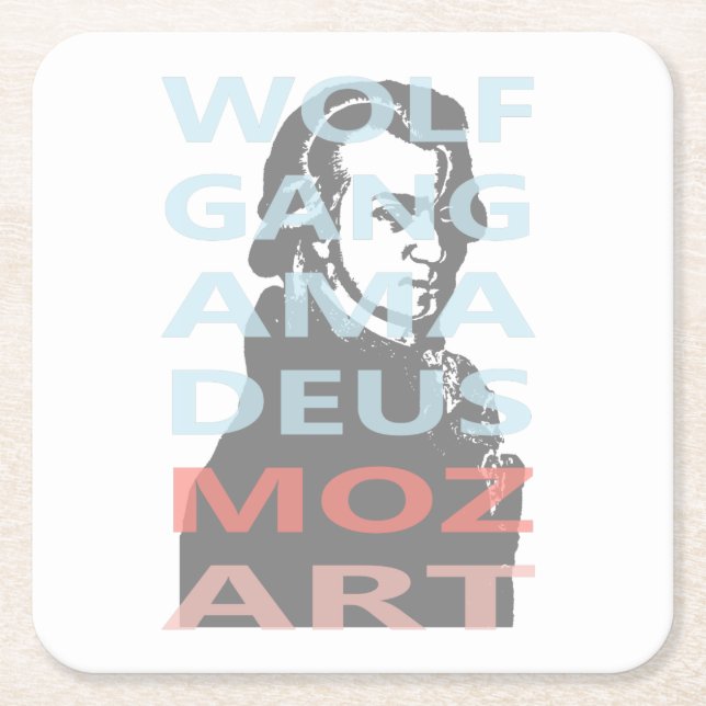 Wolfgang Amadeus Mozart Underlägg Papper Kvadrat (Framsidan)