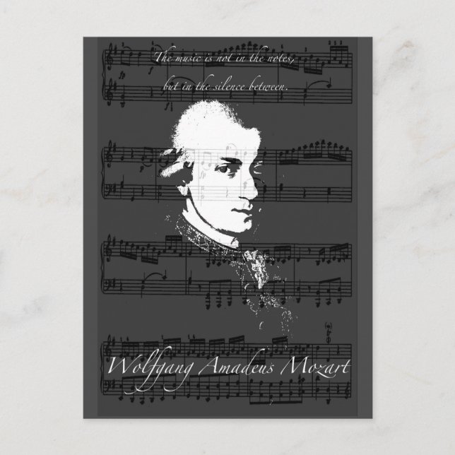 Wolfgang Amadeus Mozart Vykort (Framsida)