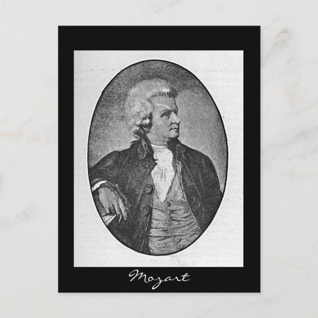 Wolfgang Amadeus Mozart Vykort (Framsida)