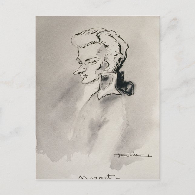 Wolfgang Amadeus Mozart Vykort (Framsida)
