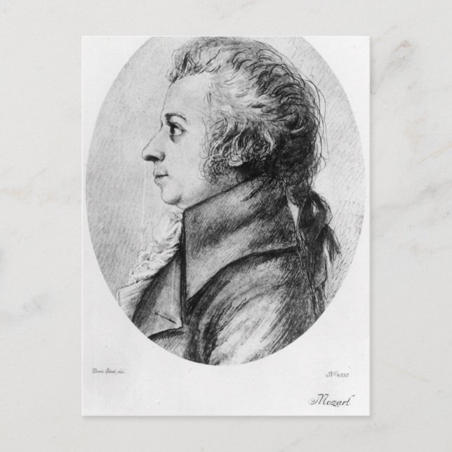 Wolfgang Amadeus Mozart Vykort (Framsida)