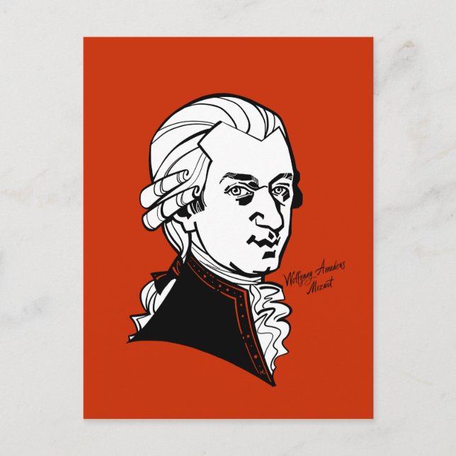 Wolfgang Amadeus Mozart Vykort (Framsida)