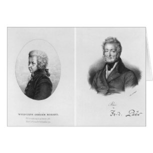 Wolfgang Amedeus Mozart och Ferdinando Paer Hälsningskort