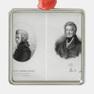 Wolfgang Amedeus Mozart och Ferdinando Paer Julgransprydnad Metall
