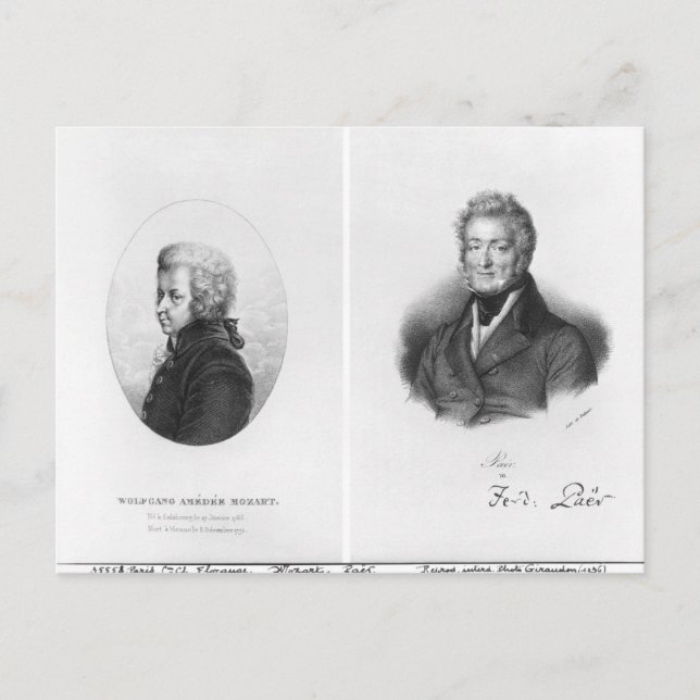 Wolfgang Amedeus Mozart och Ferdinando Paer Vykort (Framsida)