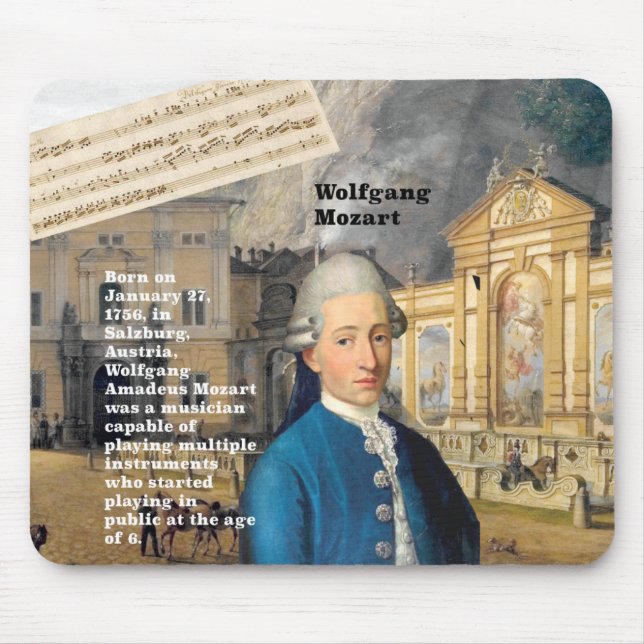 Wolfgang Mozart Mousepad Musmatta (Framsidan)