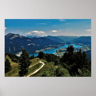 Wolfgangsee och bergen poster