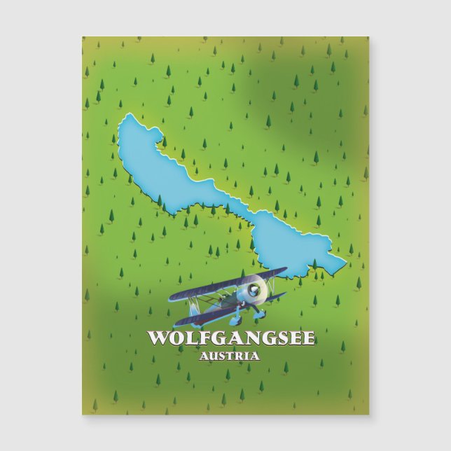 Wolfgangsee Sjö Österrike sjö karta (Framsida)