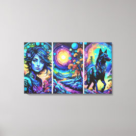 WolfGirl Canvastryck