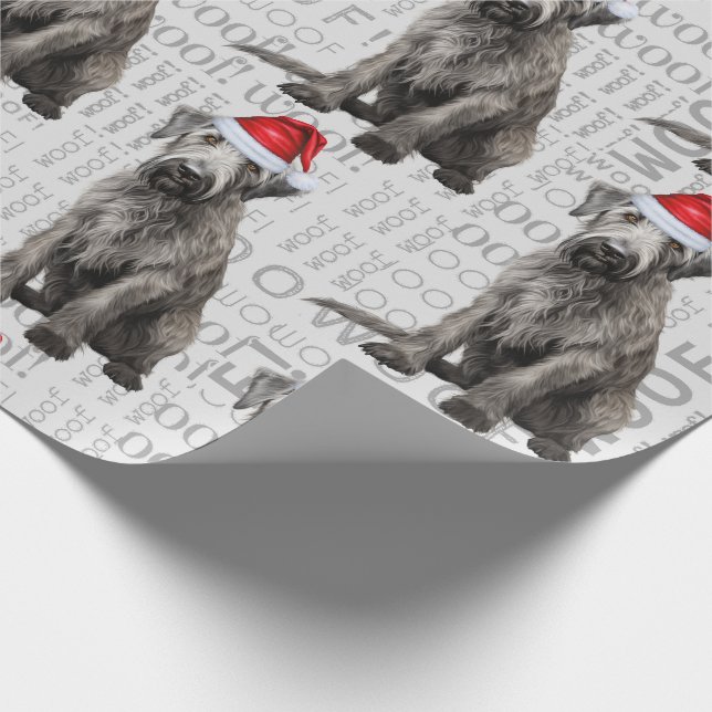 Wolfhound dog Santa Christmas for Dog Lovers Presentpapper (Hörn)