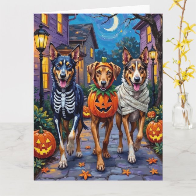 Wolfhound Halloween-kostymer för trick-or-treat Kort (Gul blomma)