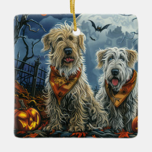 Wolfhound Halloween Spooky Julgransprydnad Keramik
