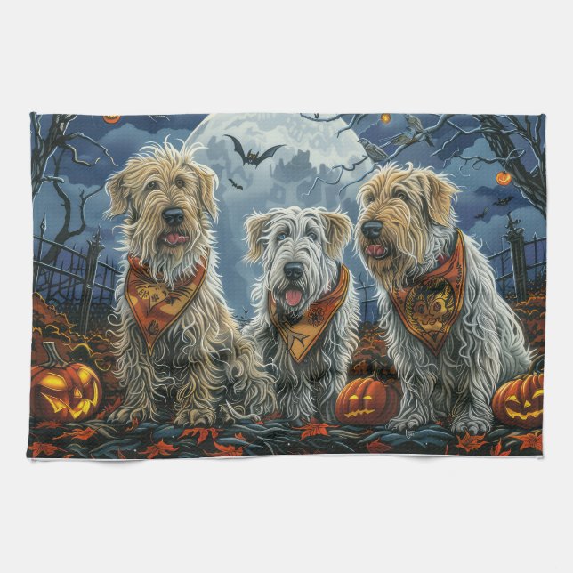 Wolfhound Halloween Spooky Kökshandduk (Horisontell)