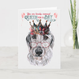 Wolfhound Hund drottning för en dag på födelsedage Kort