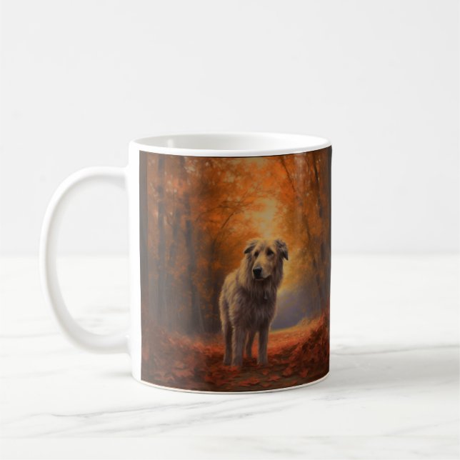 Wolfhound i Höst löv Fall Inspire Kaffemugg (Vänster)