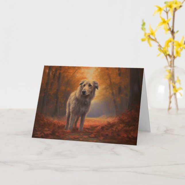 Wolfhound i Höst löv Fall Inspire Kort (Gul blomma)