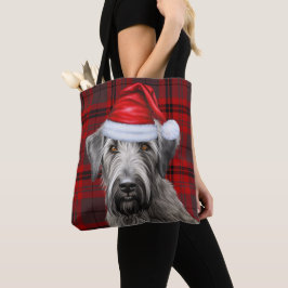 Wolfhound Jul Hund Röd Säsongsrandig Tygkasse