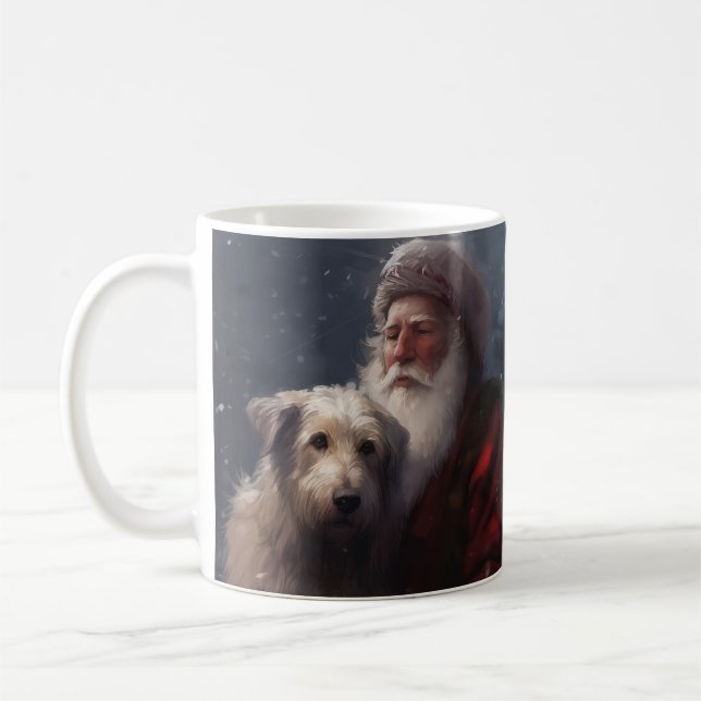 Wolfhound med Jultomten julafton Kaffemugg (Vänster)