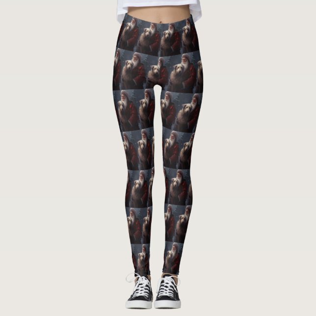 Wolfhound med Jultomten julafton Leggings (Framsida)