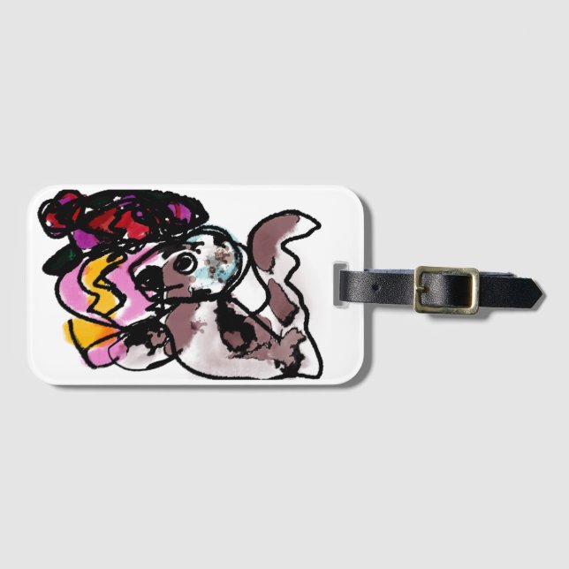 Wolfhound och blommor glädje bagagebricka (Framsida horisontal)