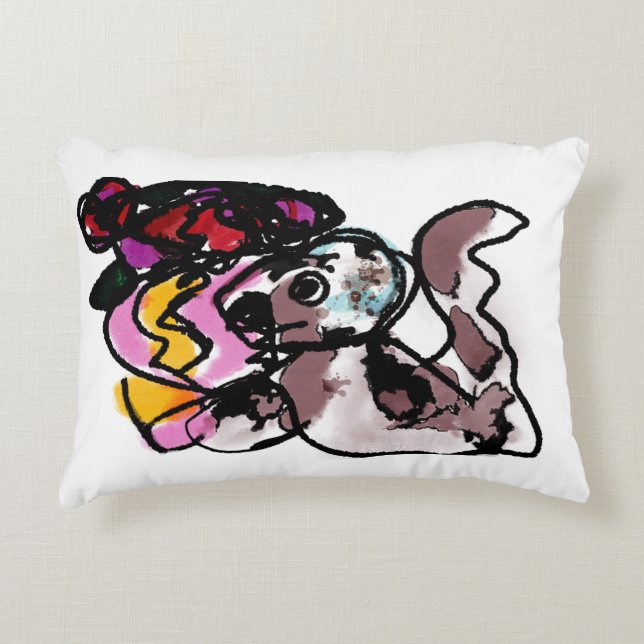 Wolfhound och blommor glädje prydnadskudde (Framsidan)