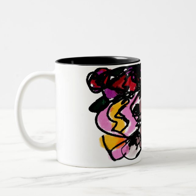 Wolfhound och blommor glädje Två-Tonad mugg (Vänster)