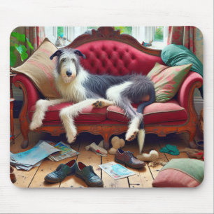 Wolfhound på en soffa musmatta