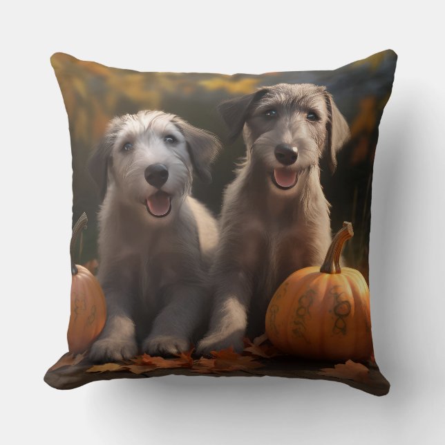Wolfhound Puppy Autumn Delight Pumpkin Kudde (Framsida)