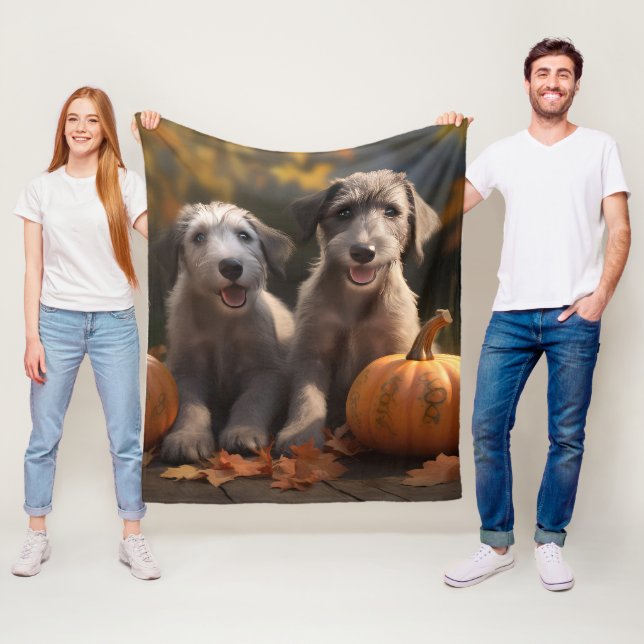 Wolfhound Valp Höstglädje Pumpa Fleecefilt (På plats)