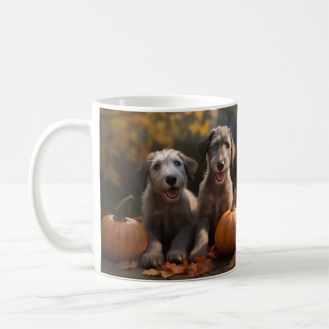 Wolfhound Valp Höstglädje Pumpa Kaffemugg (Vänster)